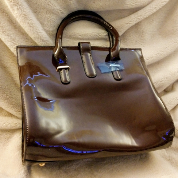 Brown Mia K. MKF Patent Satchel - Picture 4 of 6